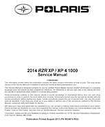 2014 RZR XP XP 4 1000 Service Manual. P/N 9924874 R02