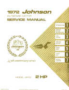1972 Johnson 2R72 2HP Outboard Motor Repair Manual P/N JM7201