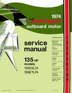 1974 Johnson 135 HP Outboard Motors Repair manual P/N JM7412