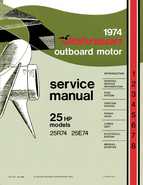 1974 Johnson 25HP Outboards 25R74 25E74 Models Repair Manual JM7406