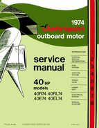 1974 Johnson 40 HP Outboard Motors Repair manual P/N JM7407