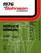1976 Johnson 2HP 2R76 Outboard Motor Repair Manual, P/N JM7602