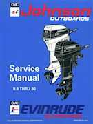 1994 Johnson Evinrude ER 9.9 thru 30 outboards Repair Manual P/N 500607
