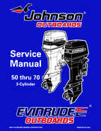 1998 Johnson Evinrude EC 50 thru 70 HP 3Cylinder Repair Manual P/N 520208