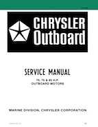 Chrysler 70, 75 and 85 HP Outboard Motors Service Manual OB 3438