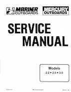 Mercury Mariner Outboards 2.2 2.5 3.0 Service Shop Manual