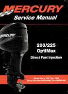 Mercury Optimax 200, 225, DFI 1997-1999 Service Manual.